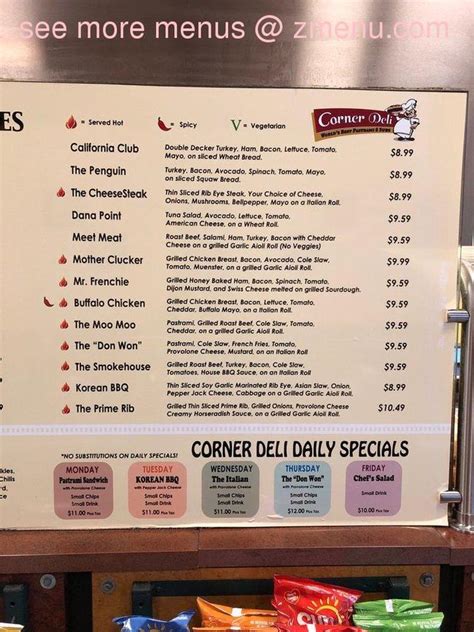 corner deli ontario menu|corner deli menu ontario ca.